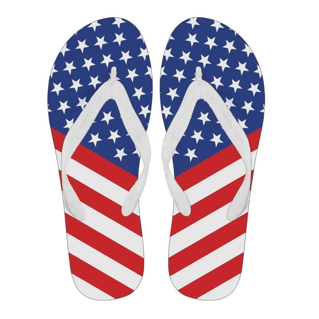 4th of July Flip Flops - White (U)
