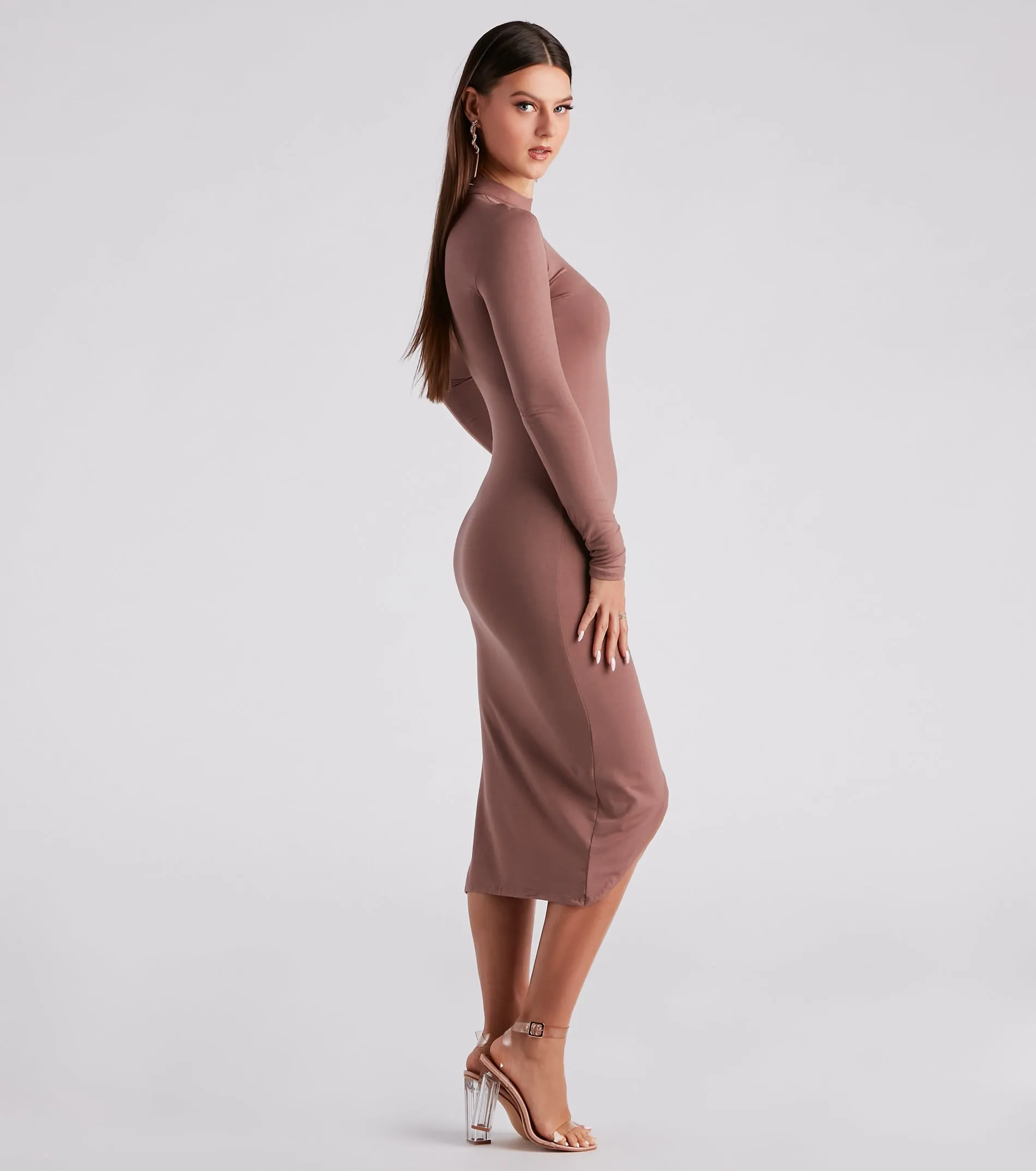 A Casual Slay Ruched Midi Dress