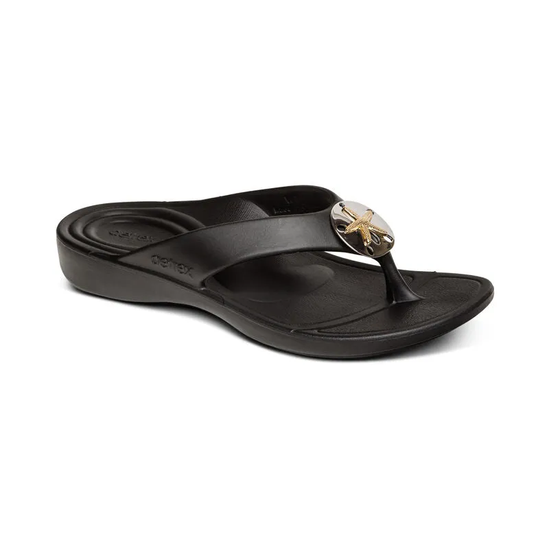 Aetrex Women’s Maui Starfish Black