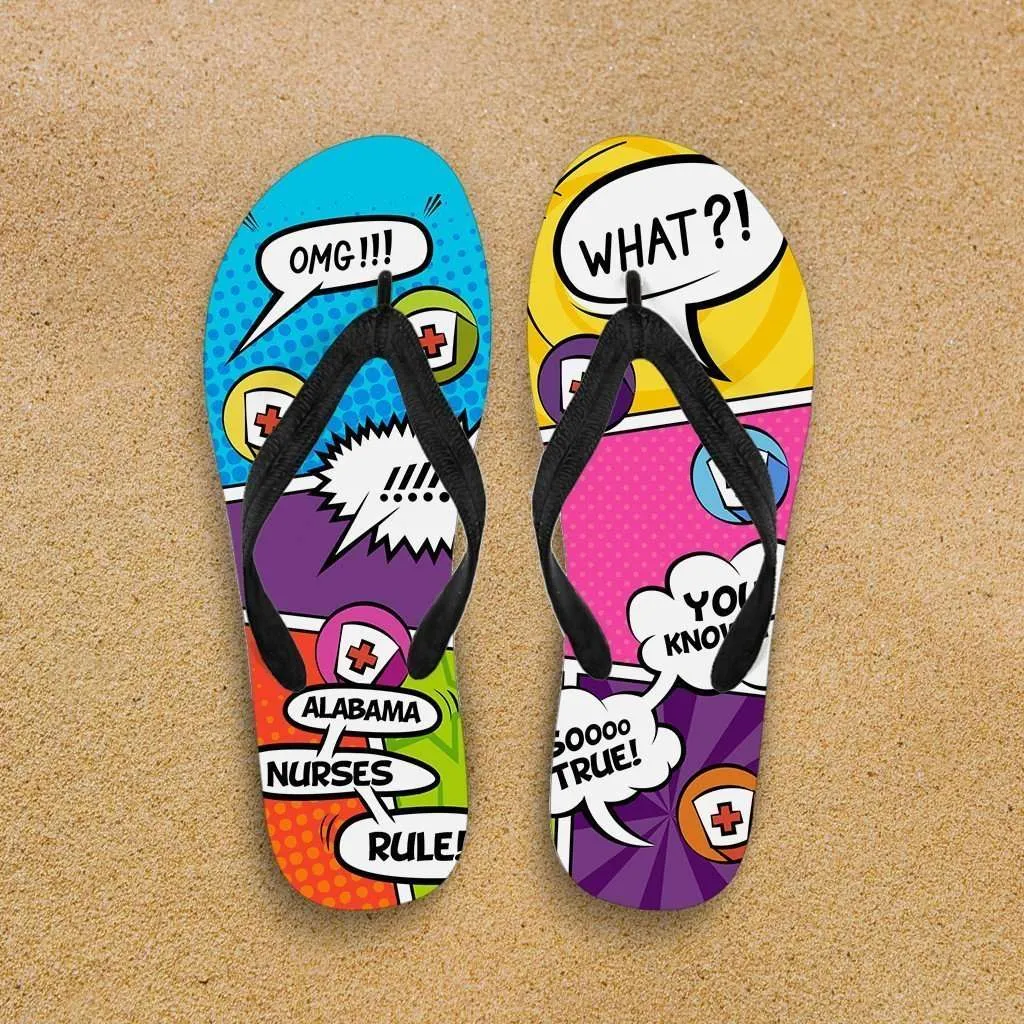 Alabama Comic Nurse Flip-Flops