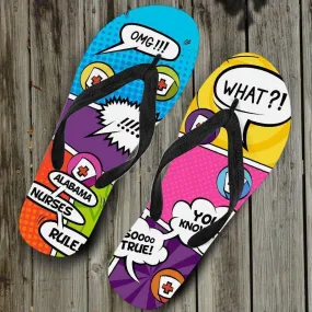 Alabama Comic Nurse Flip-Flops