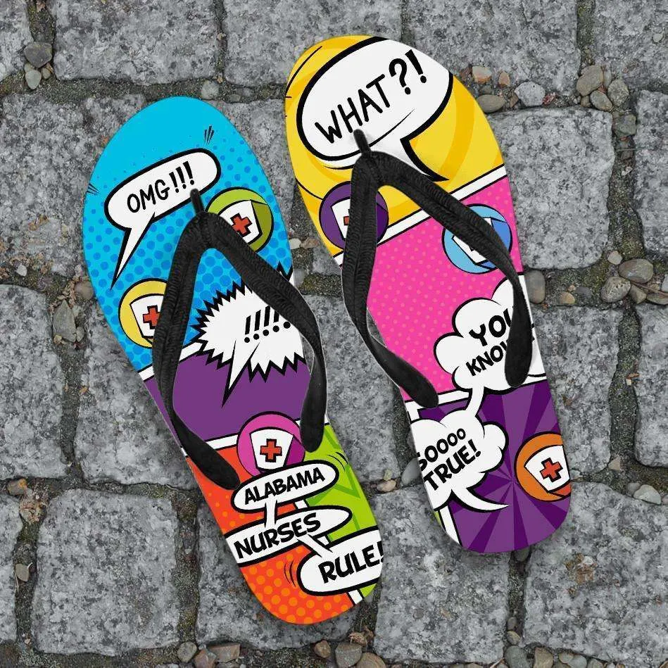 Alabama Comic Nurse Flip-Flops