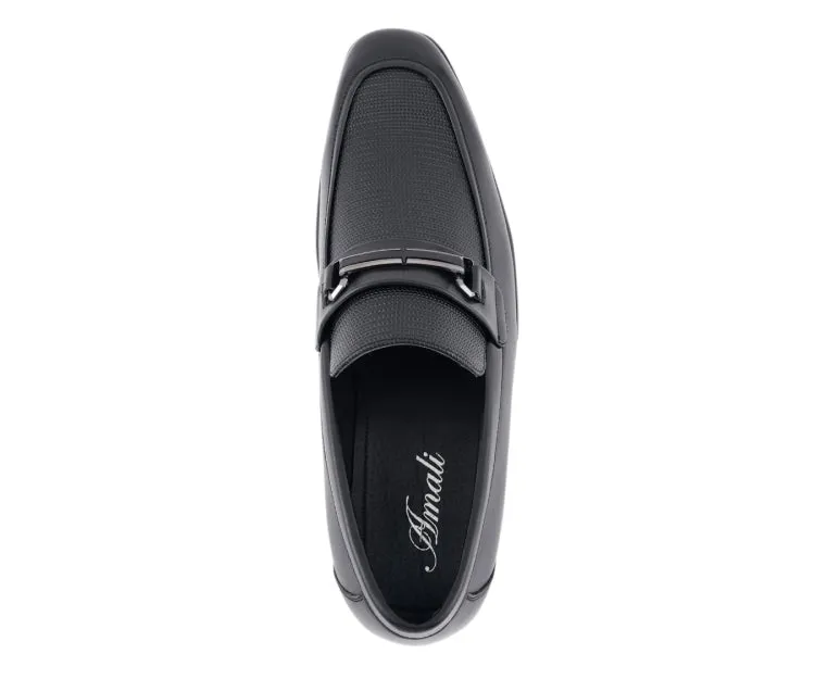 Amali Gerald Black Men’s Slip On Loafers Rubber Sole