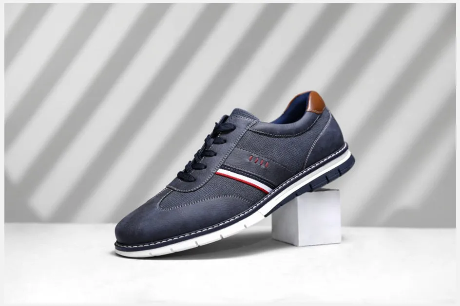 Angelo Ricci™ Brand Designer Autumn Lightweight Leather Sneakers