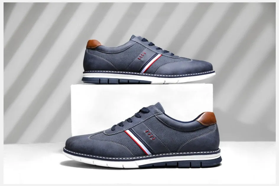 Angelo Ricci™ Brand Designer Autumn Lightweight Leather Sneakers