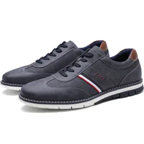 Angelo Ricci™ Brand Designer Autumn Lightweight Leather Sneakers