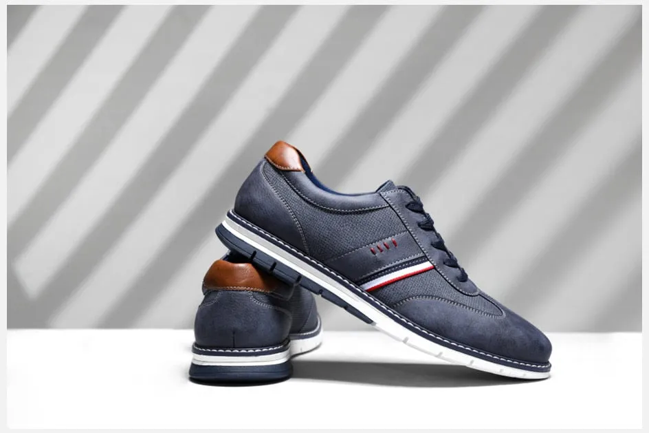 Angelo Ricci™ Brand Designer Autumn Lightweight Leather Sneakers