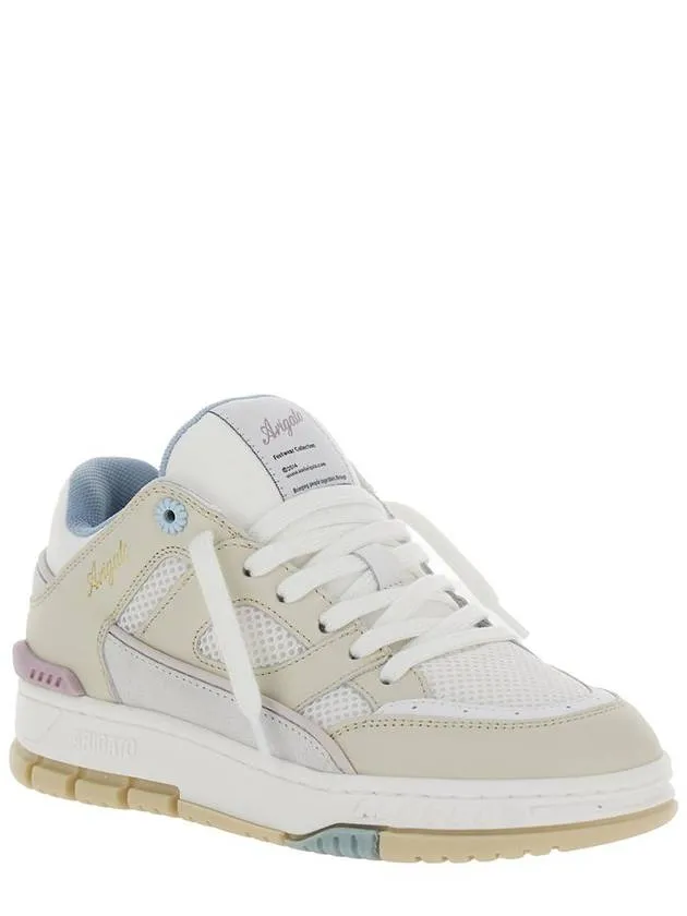'Area Lo' White And Multicolor Sneakers With Logo Detail In Leather Blend Woman