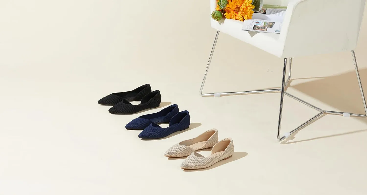 Arromic Women's Flats Shoes Pointed Toe Flats Shoes Slip On Ballet Dressy Flats for Women Daily Work Casual