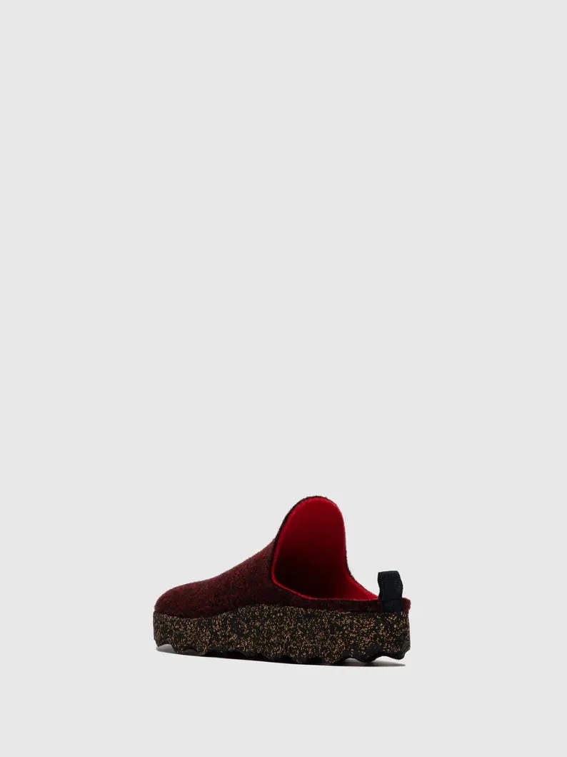 AsPortuguesas Women's Come L Slip-On Casual Mules Double Felt Merlot Red