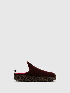 AsPortuguesas Women's Come L Slip-On Casual Mules Double Felt Merlot Red