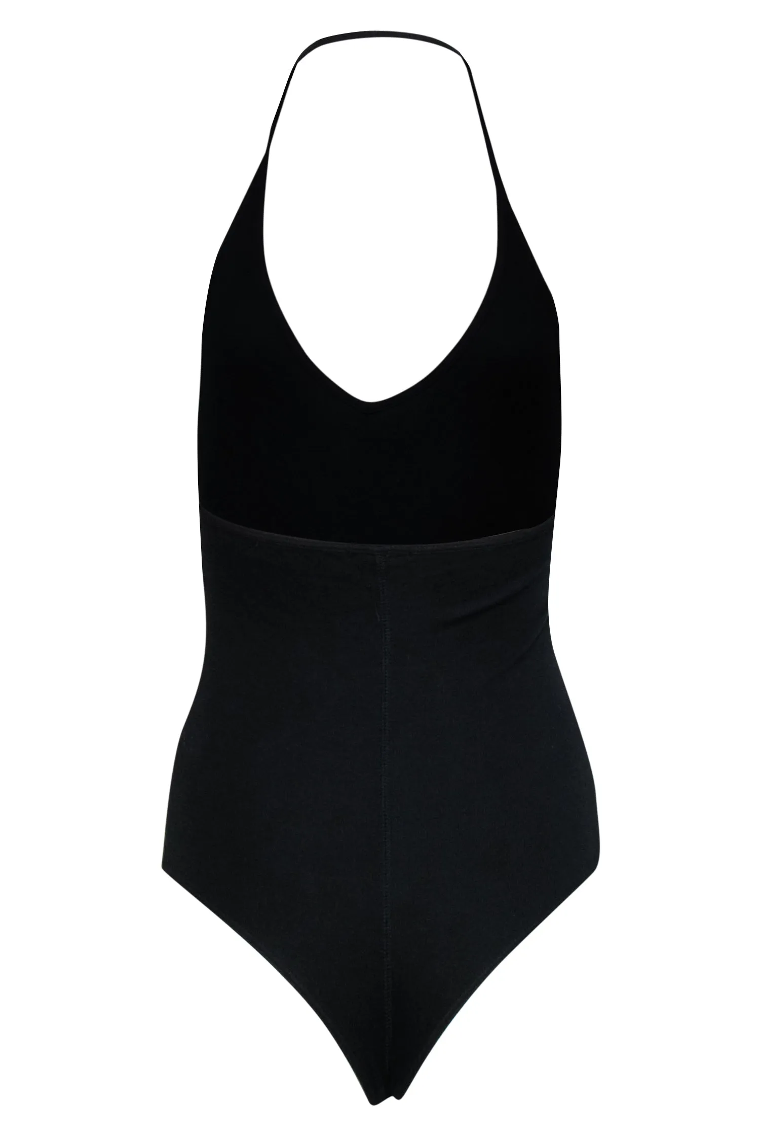 ATM - Black Ribbed Halter Bodysuit Sz S