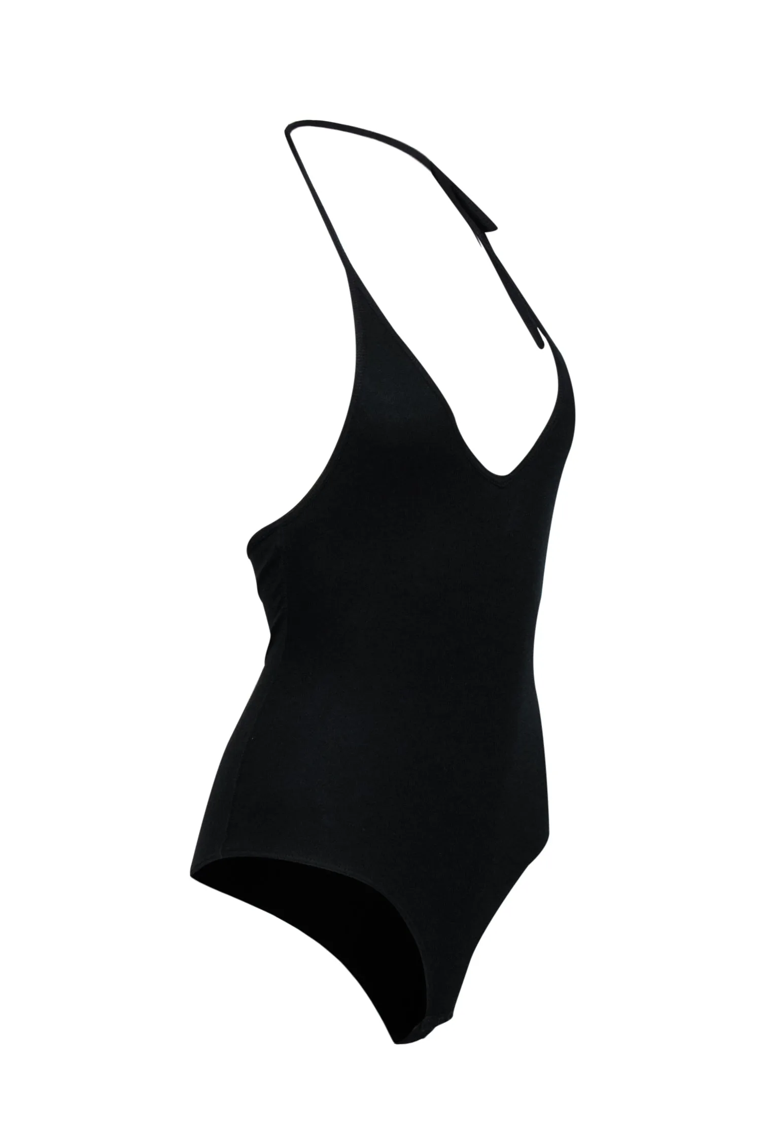 ATM - Black Ribbed Halter Bodysuit Sz S