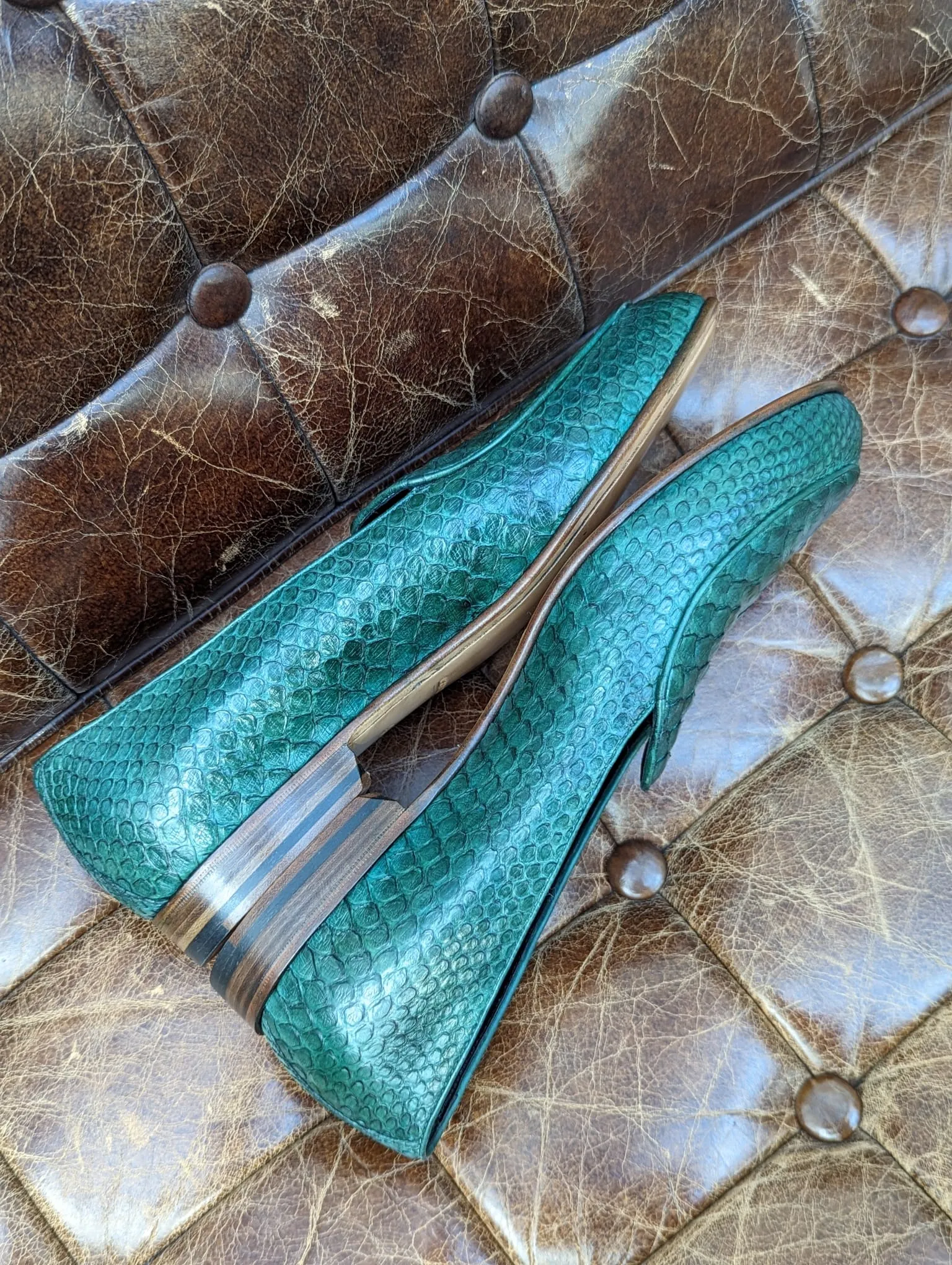Belgian Loafer - Green Python