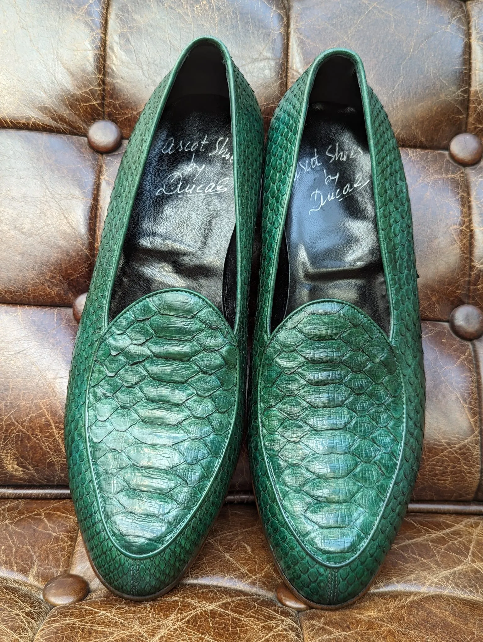 Belgian Loafer - Green Python