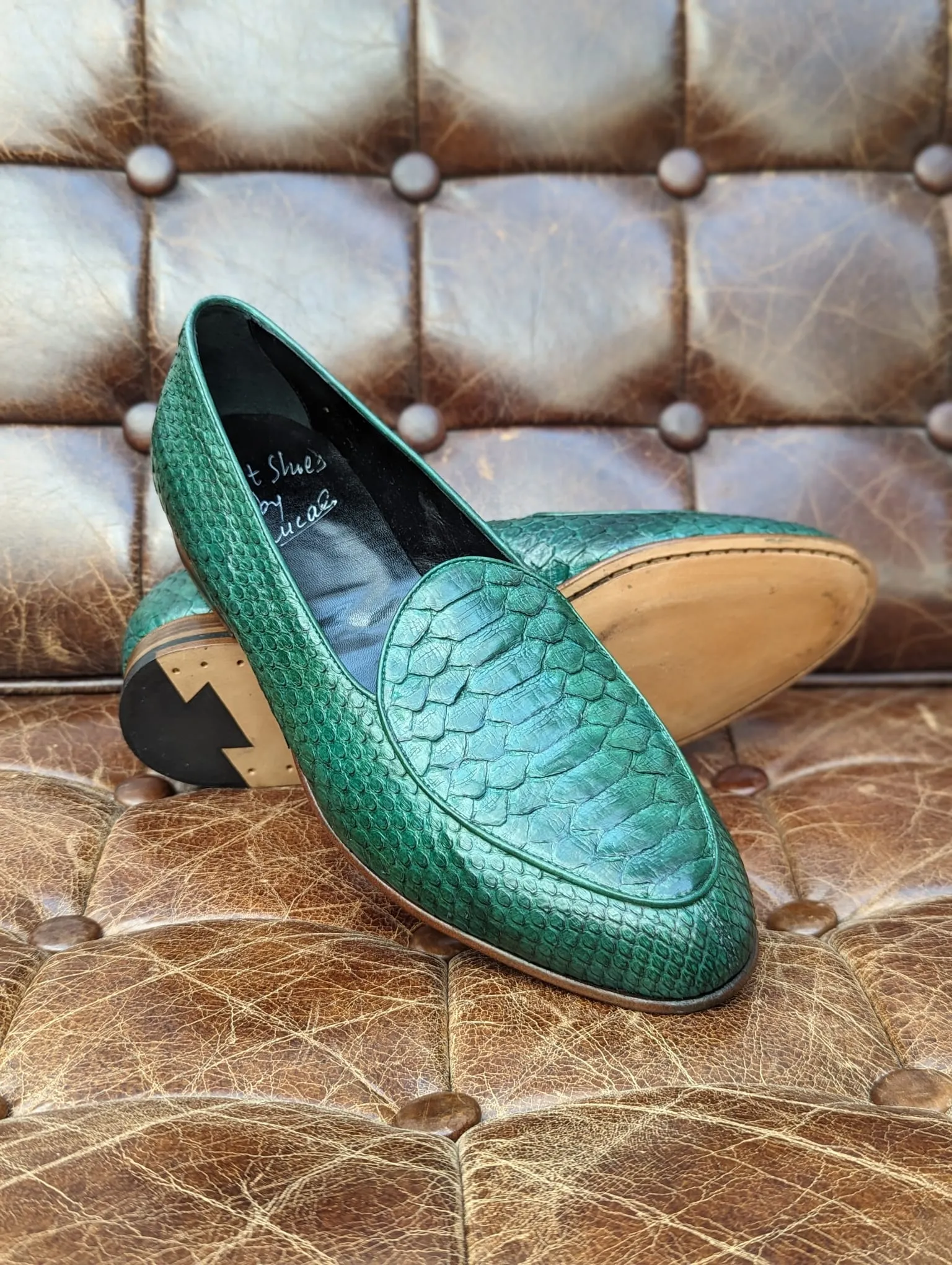 Belgian Loafer - Green Python