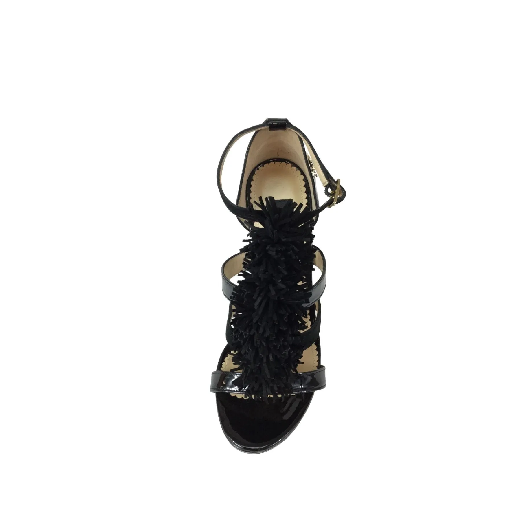 Black Fringe Sandals