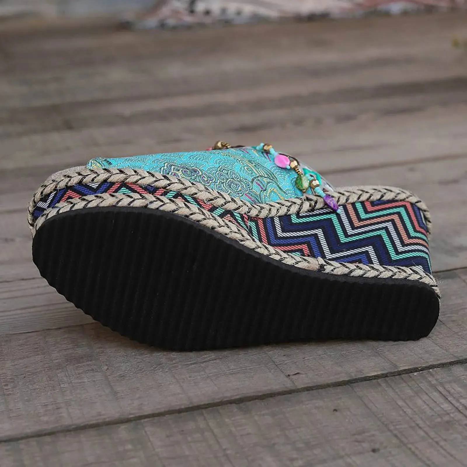 Boho Tibetan Style Wedge Sandals