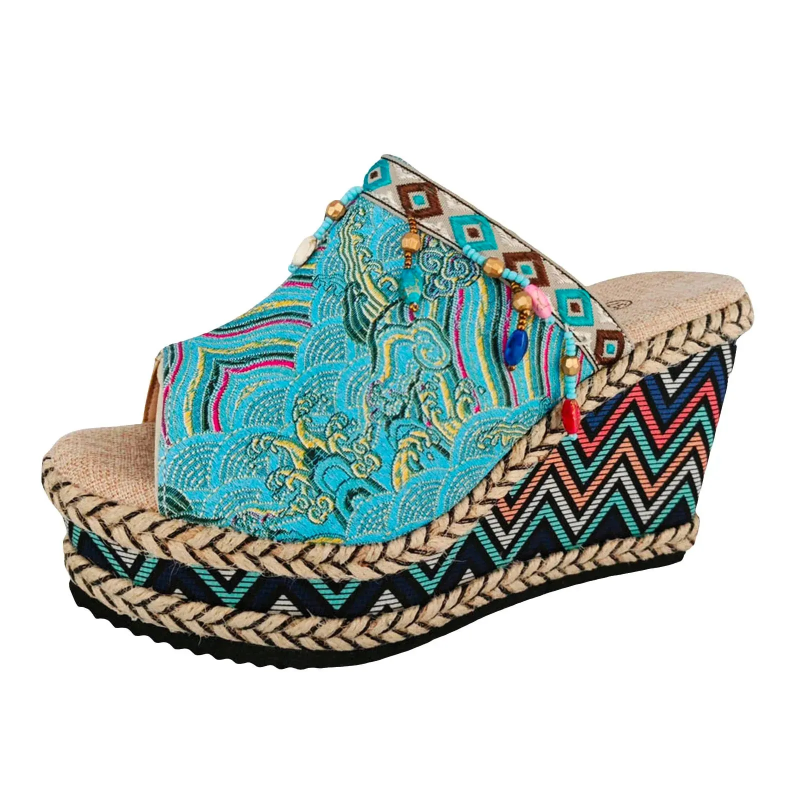 Boho Tibetan Style Wedge Sandals
