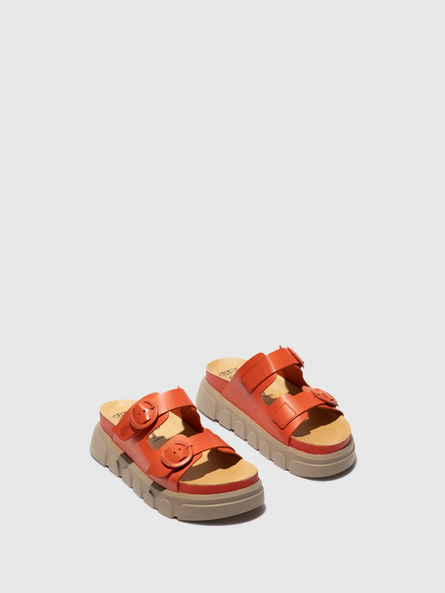 Buckle Mules CIDE946FLY SCARLET