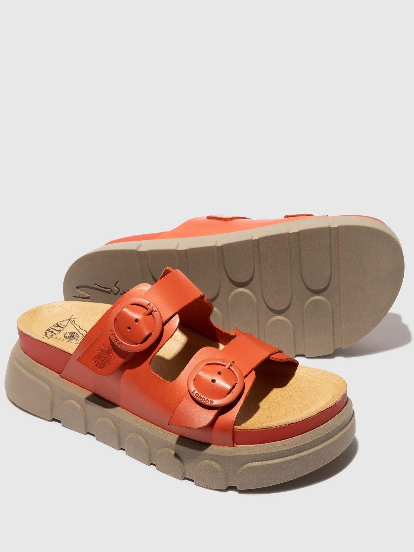 Buckle Mules CIDE946FLY SCARLET
