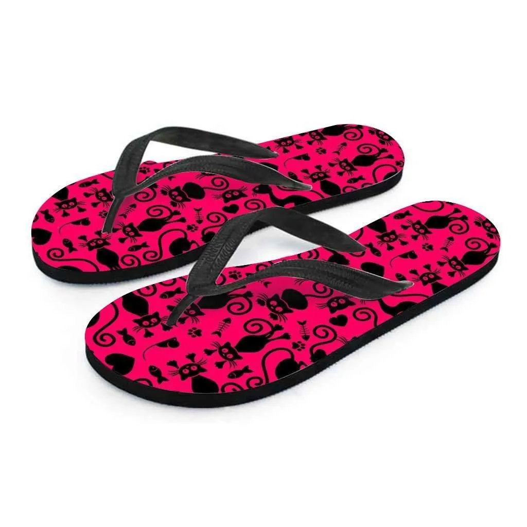 Cats Pink Flip-Flops
