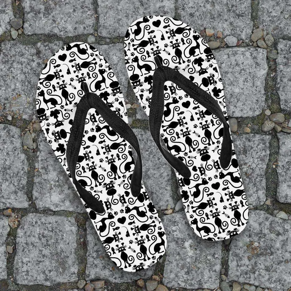 Cats White Flip-Flops
