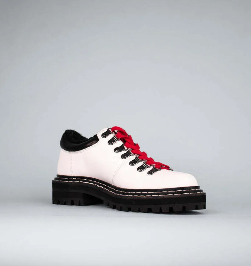 Cecelia New York Womens Boot Howie White Lace Up Hiker Moto Chic Ankle Booties