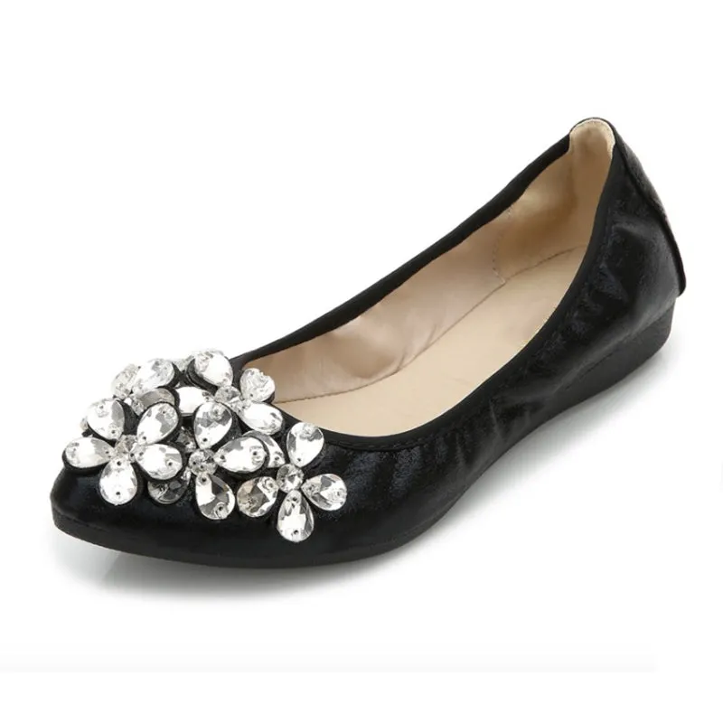Cilool  Casual Comfort Dressy Flats For Wedding Bling Sparkly Bridal Shoes