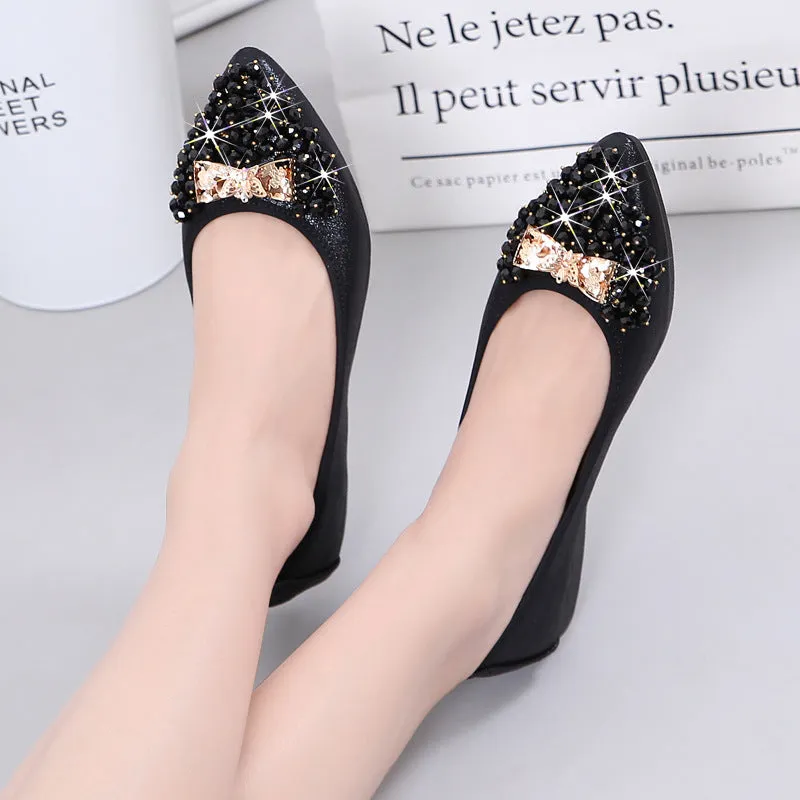 Cilool  Casual Comfort Dressy Flats For Wedding Bling Sparkly Bridal Shoes
