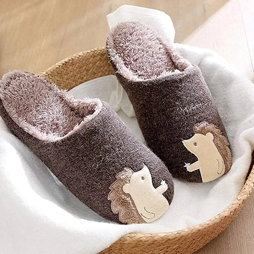 CM Dream Aplic Hedgehog Brown  Soft Winter Slippers 8145