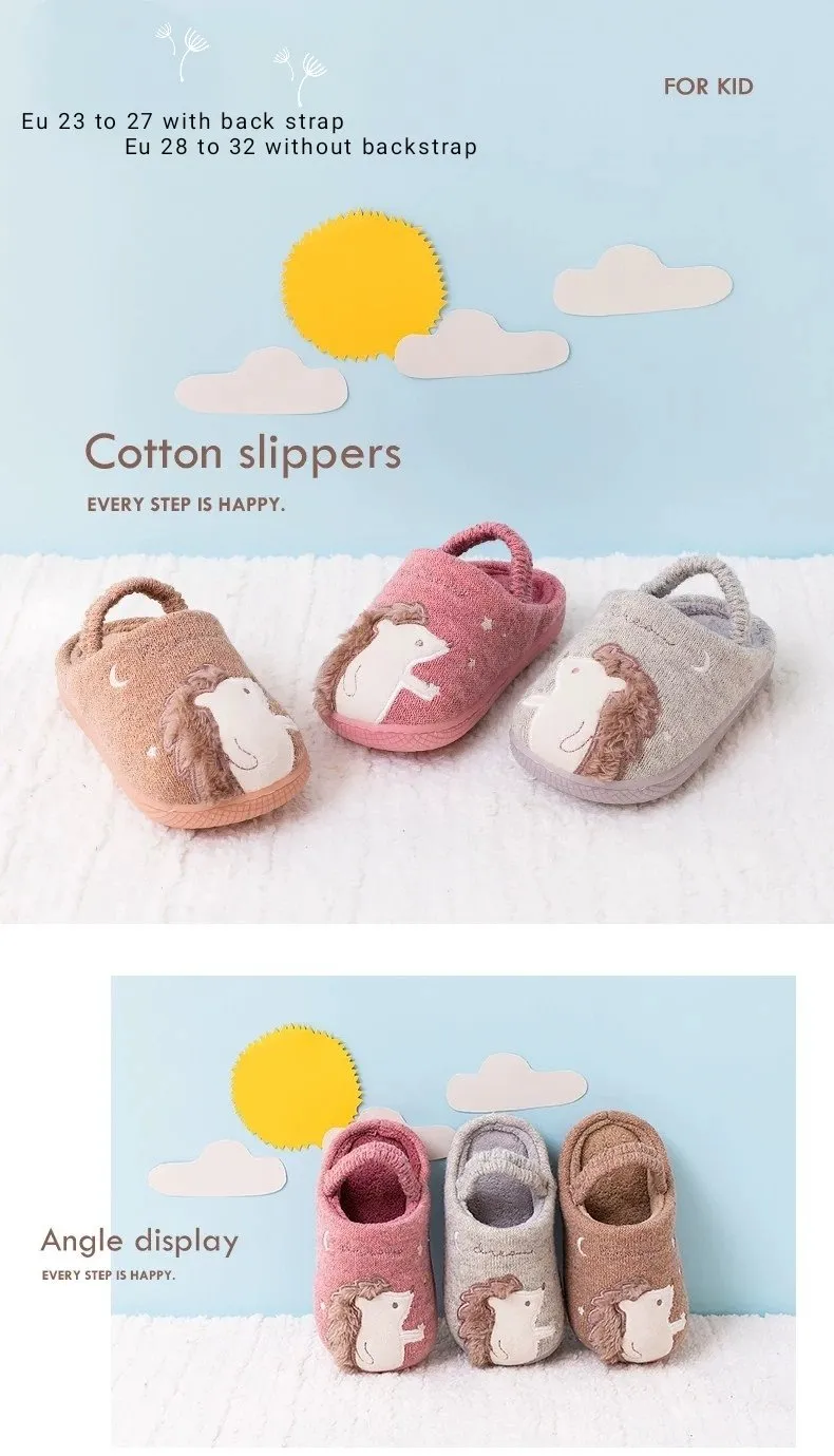 CM Dream Aplic Hedgehog Brown  Soft Winter Slippers 8145