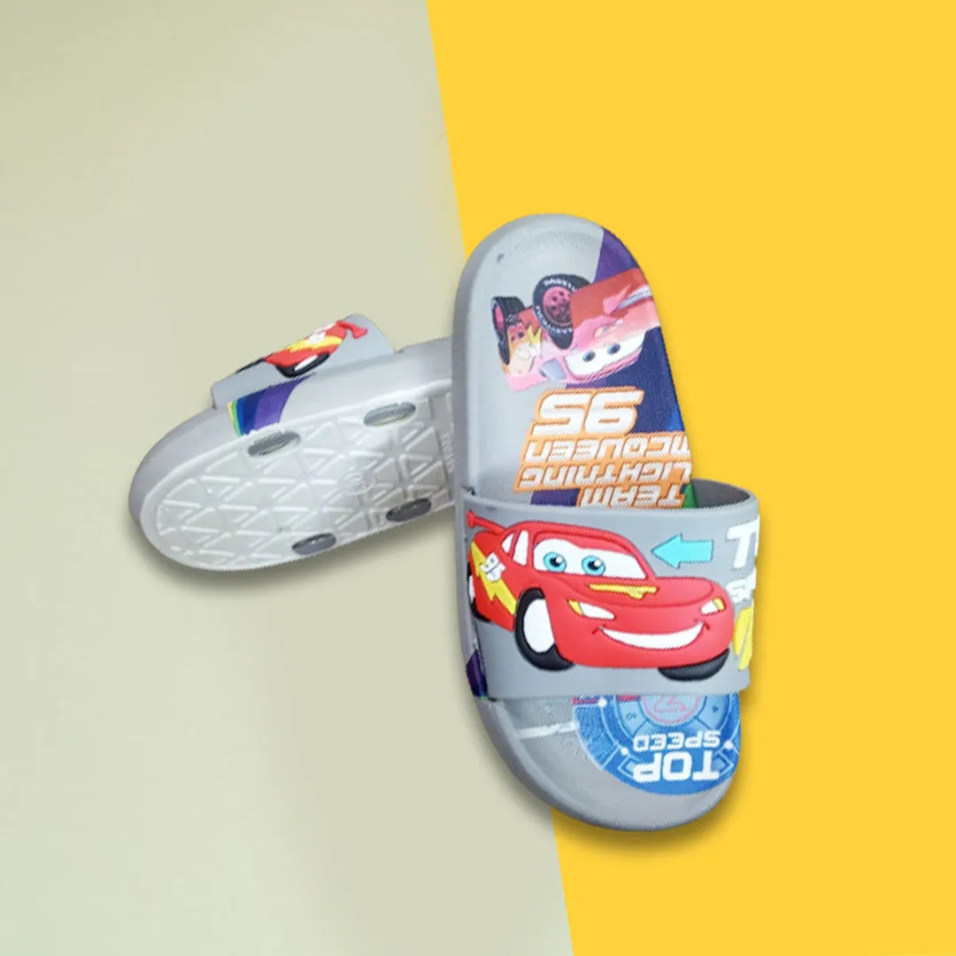 CN Mcqueen Car Top Speed Grey Slippers 11257