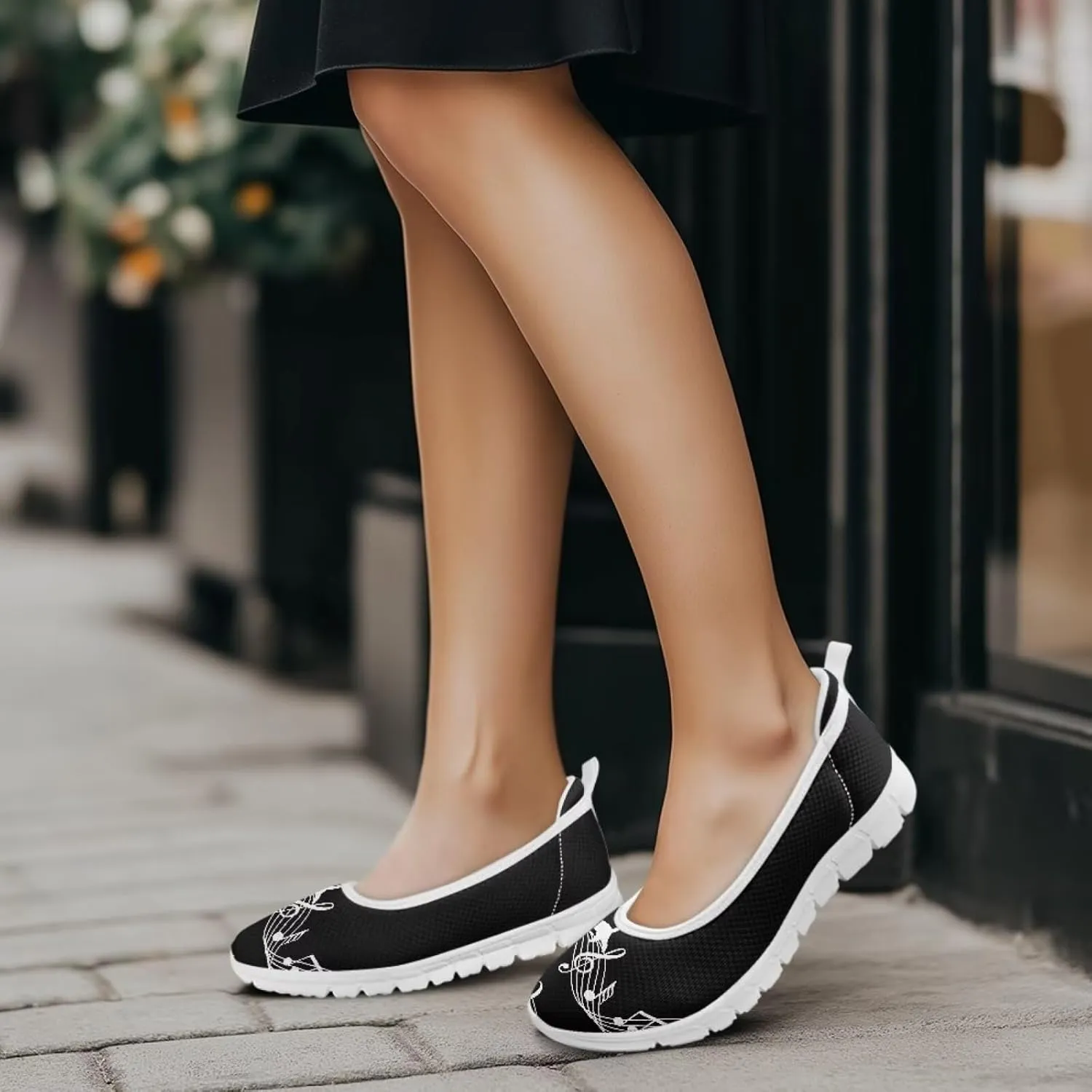 Coloranimal Loafers for Women Casual Flats Athletic Shoes Mesh Flats Fashion Womens Walking Shoes Breathable Travel Shoes