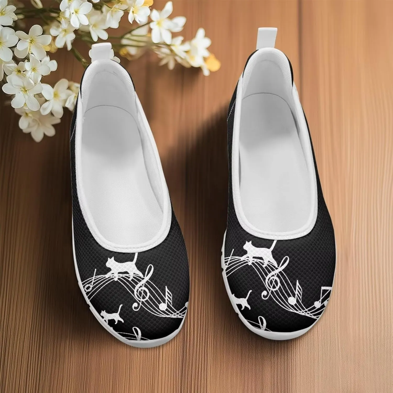 Coloranimal Loafers for Women Casual Flats Athletic Shoes Mesh Flats Fashion Womens Walking Shoes Breathable Travel Shoes