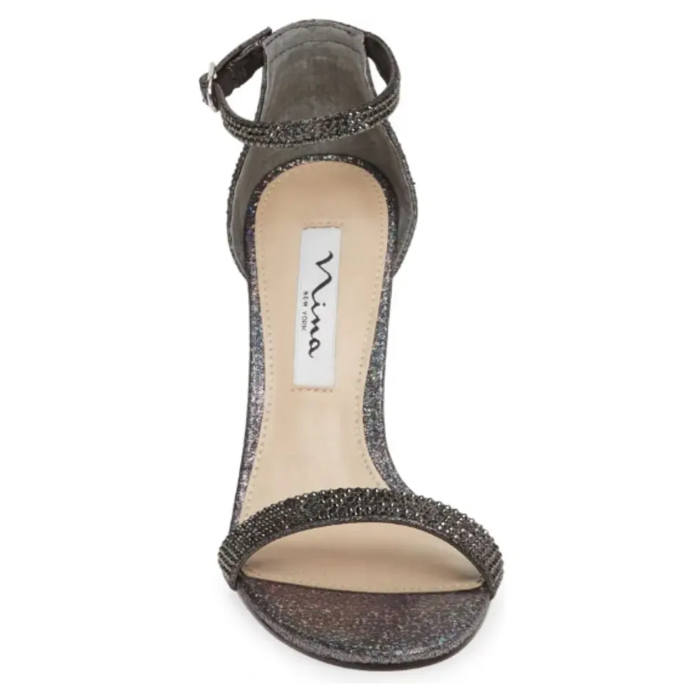 Dayzee Black Embellished Fabric Nina Sandals