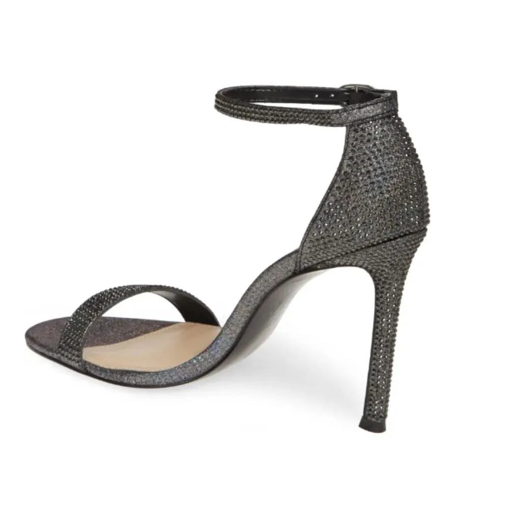 Dayzee Black Embellished Fabric Nina Sandals