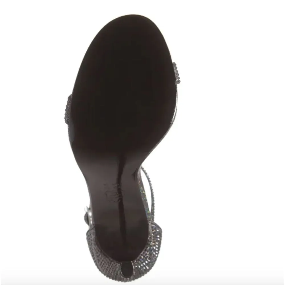 Dayzee Black Embellished Fabric Nina Sandals