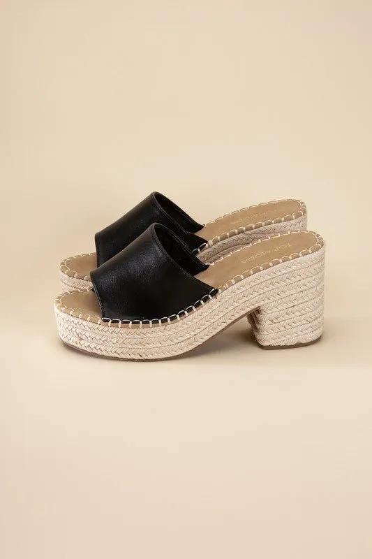 Espadrille Heel Mules