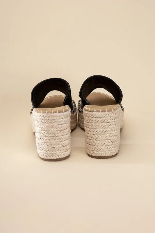 Espadrille Heel Mules