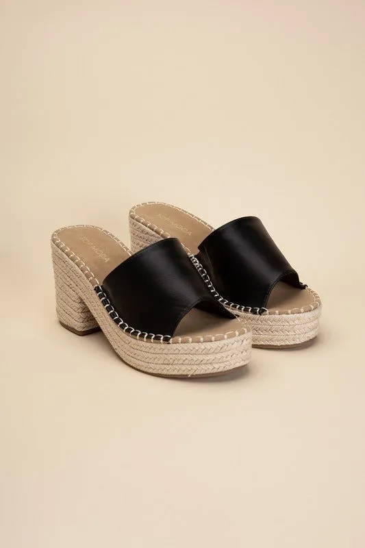 Espadrille Heel Mules