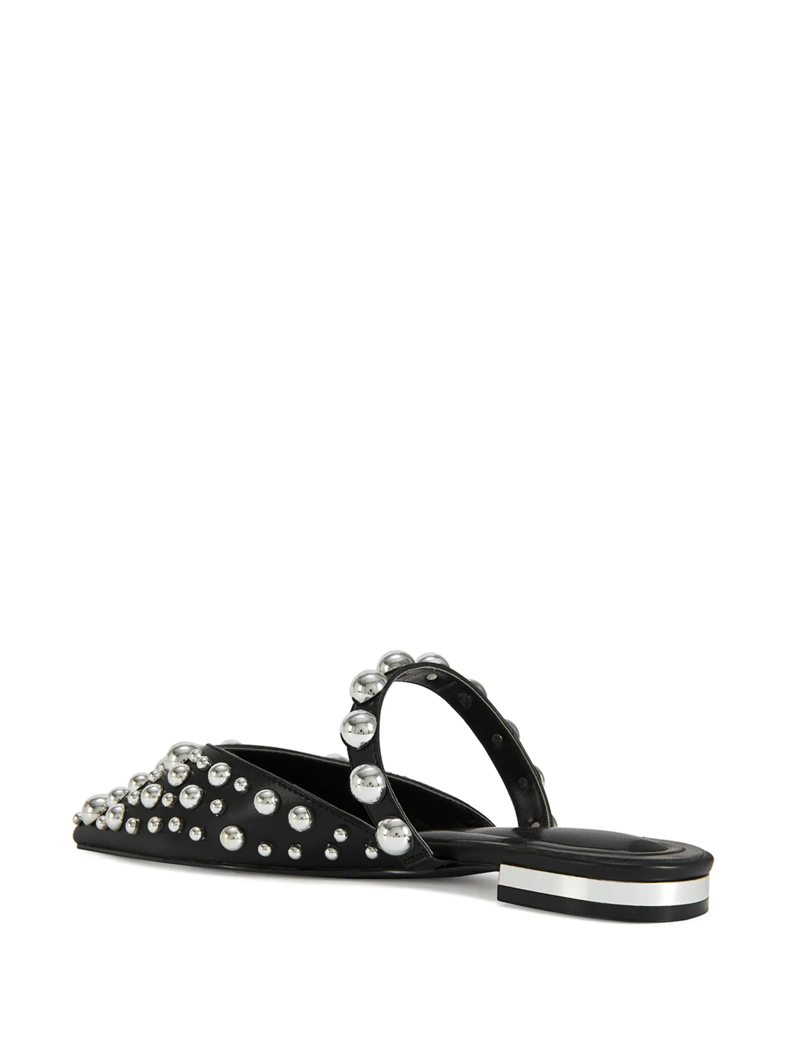FANCETTE-BLACK STUDDED POINTED TOE FLAT