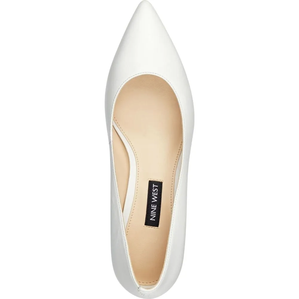 Fina White Leather Nine West Pumps