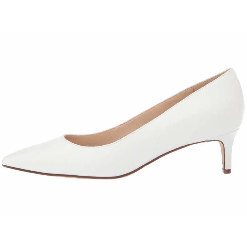Fina White Leather Nine West Pumps