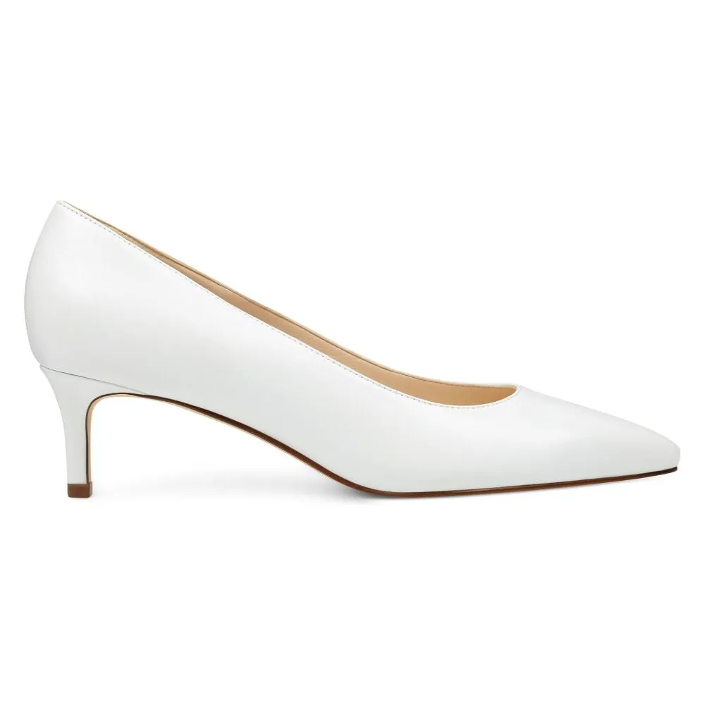 Fina White Leather Nine West Pumps