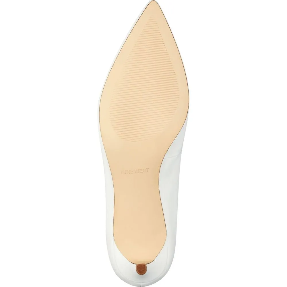 Fina White Leather Nine West Pumps