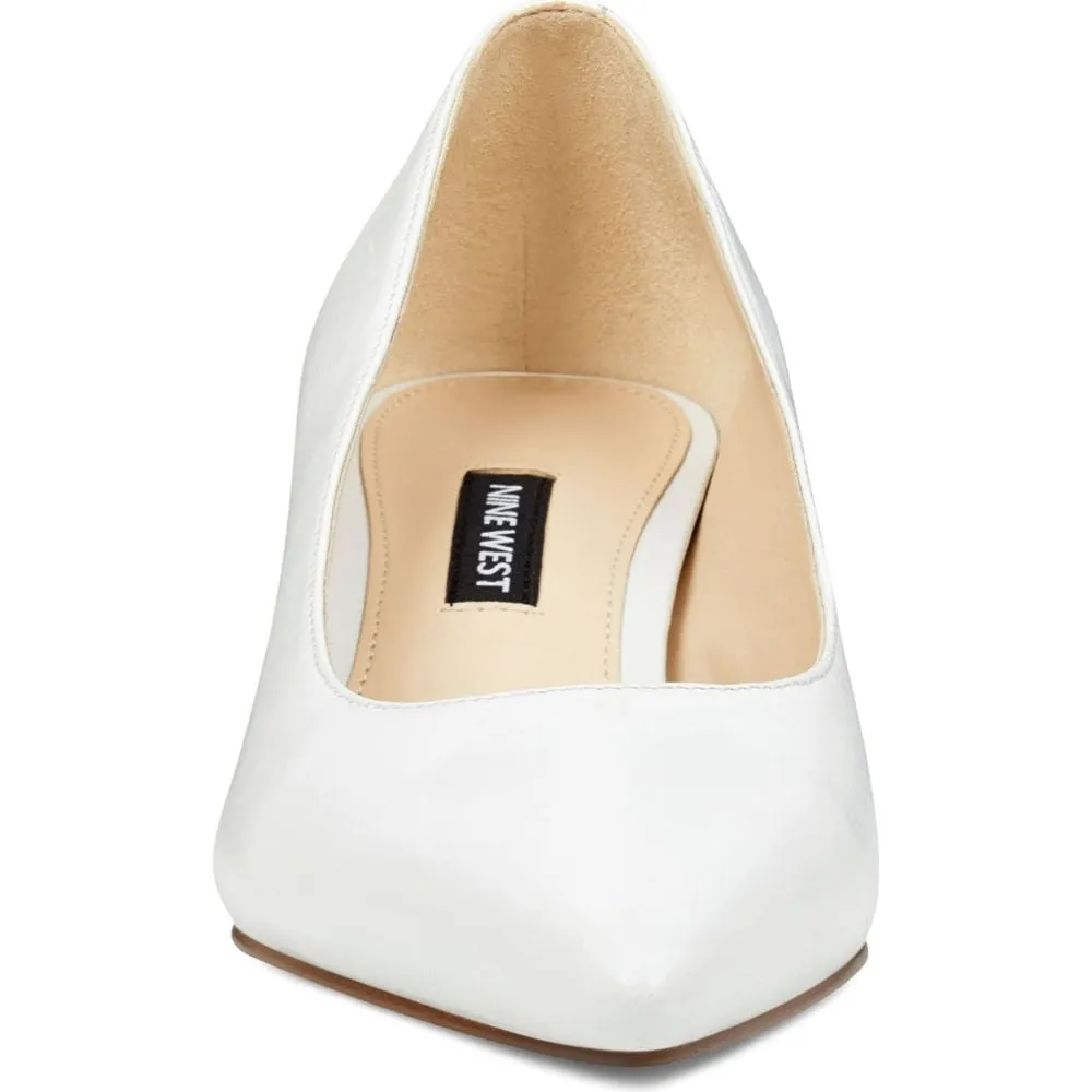 Fina White Leather Nine West Pumps