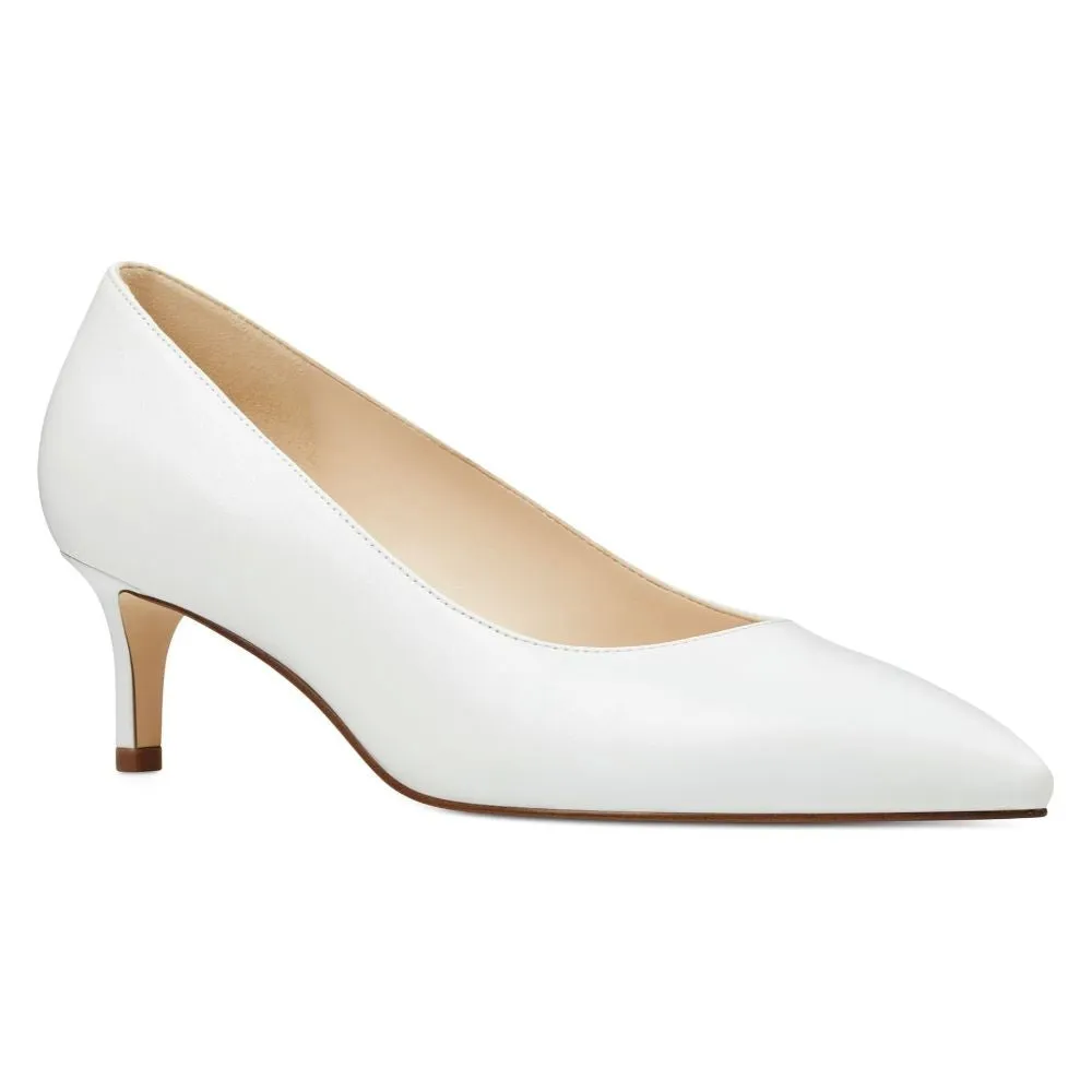 Fina White Leather Nine West Pumps