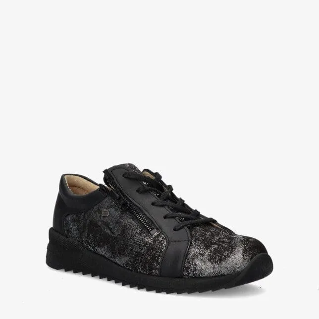 Finn Comfort Women's Barretos Sneakers- Nero Argento