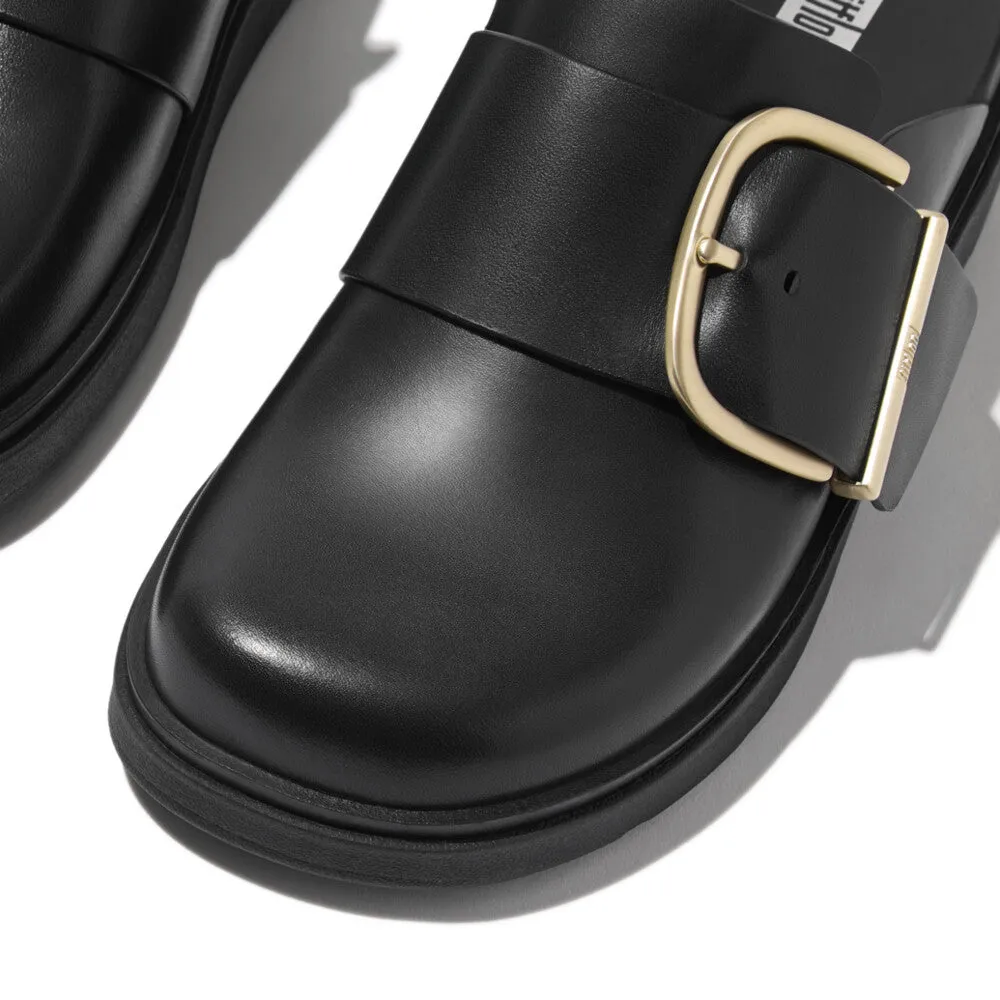 FitFlop Gen-FF Maxi Buckle Leather Mules Black